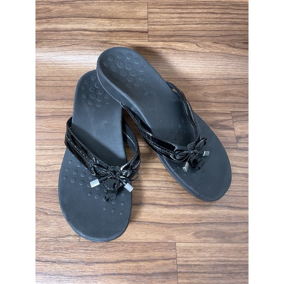 Vionic Bella X Women's Sz 7 Orthotic Insole Arch Support Sandals Black Flip Flop - Picture 1 of 9